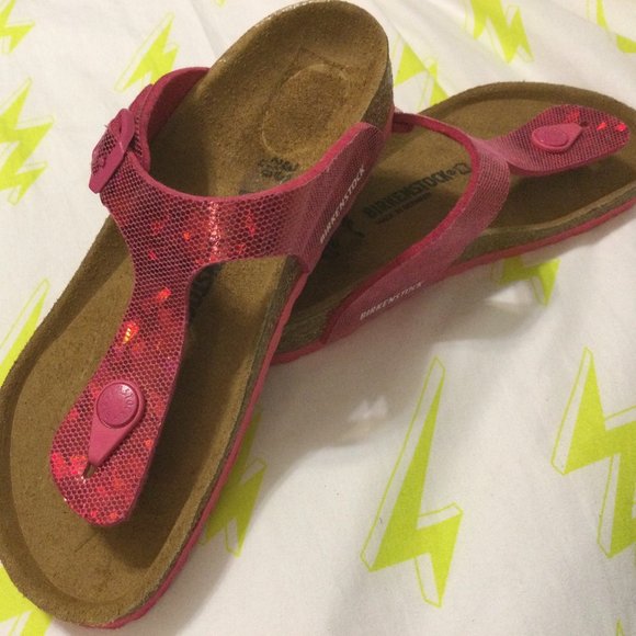 Birkenstock Kids Glittery Pink Sandals - Picture 4 of 7